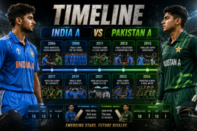 India A Cricket Team Vs Pakistan A Cricket Team Timeline